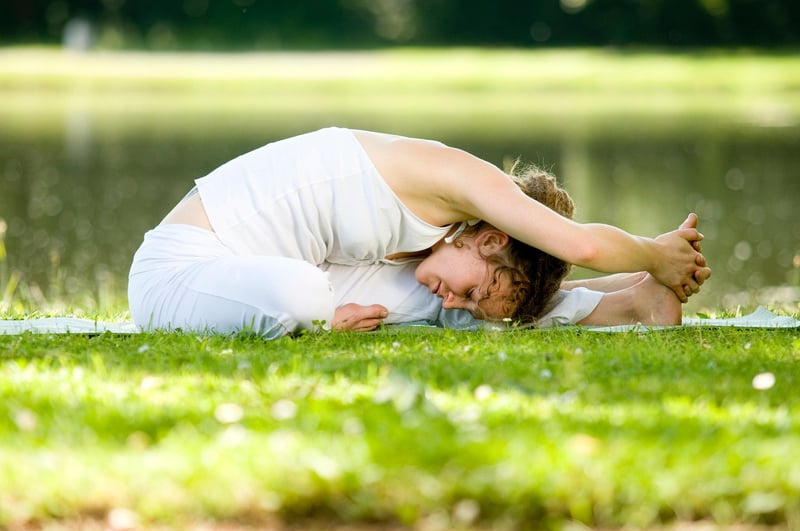 Woman stretching in yoga pose